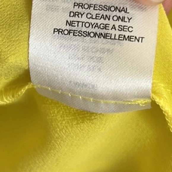 NEW LaMade Yellow Silk Long Sleeve Button Dress Size XS - Picture 7 of 7